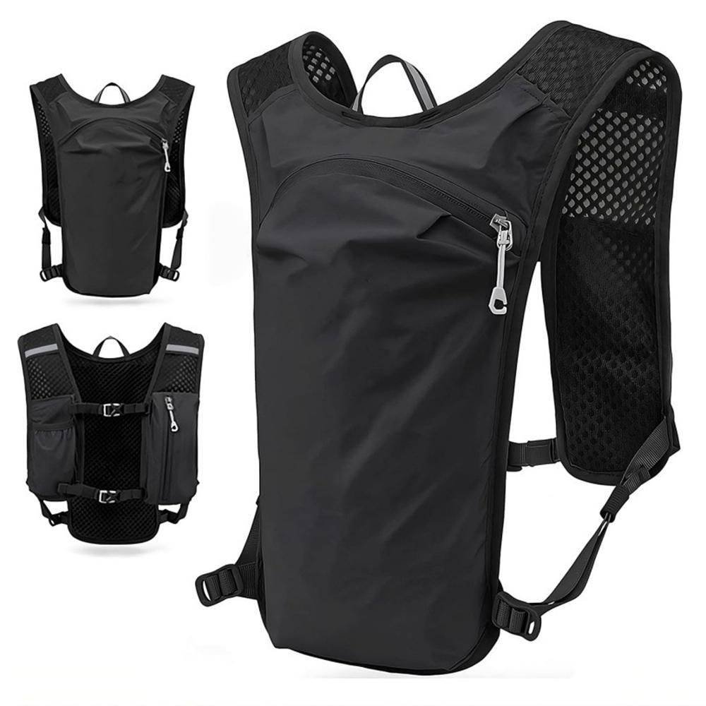 Hydration Backpack Vest for Cycling Running Hiking Breathable Sports Pack - Black