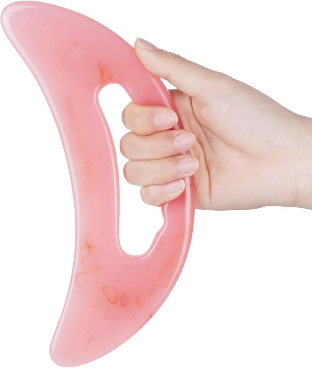Large Gua Sha Massager, Lymphatic Drainage & Cellulite Massage for Legs, Face, Back & Pain Relief Pink-B