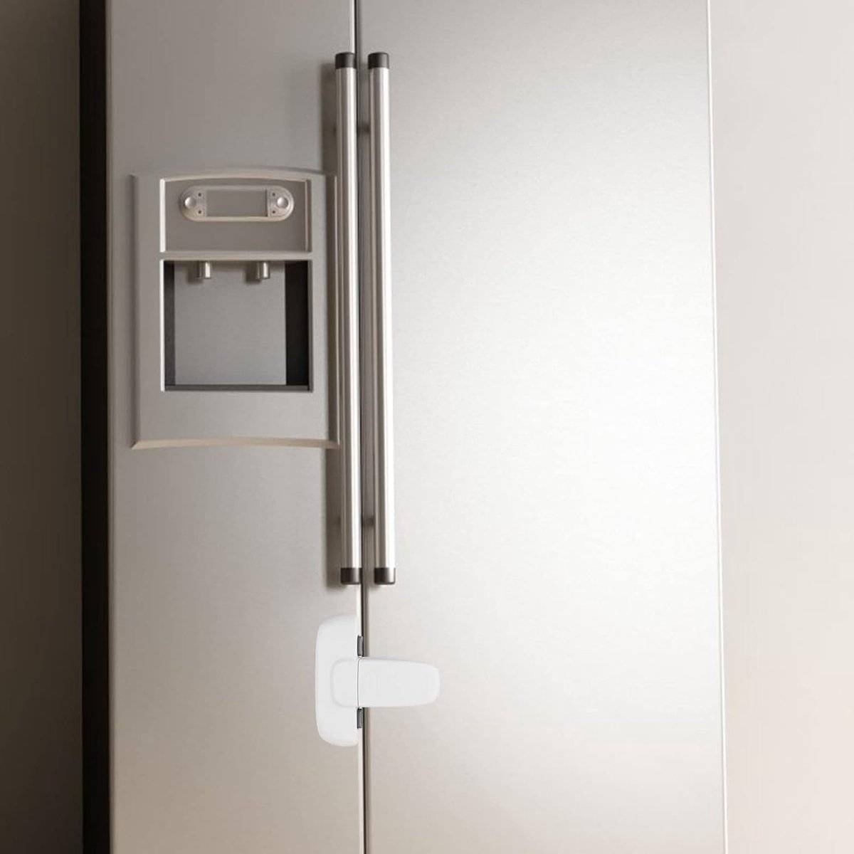 2 pieces - refrigerator locks for children - refrigerator door lock for home - baby safety - cabinet locks - refrigerator lock - freezer lock - refrigerator lock for refrigerator door, freezer door - no tools or drilling required - white