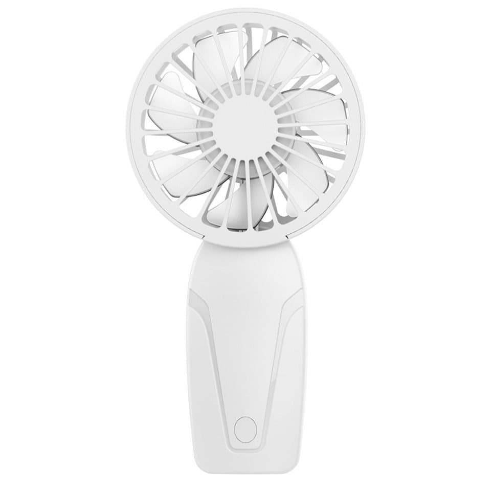 Portable Mini Hand Fan USB Rechargeable with 3 Speeds, Quiet Handheld Fan, White