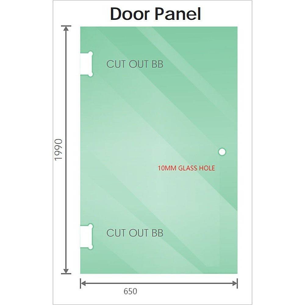 110cm Wall-to-Wall Frameless Shower Screen – White U-Brackets and Floor U-Bracket with SS Hinges & Square Double Pull Handle