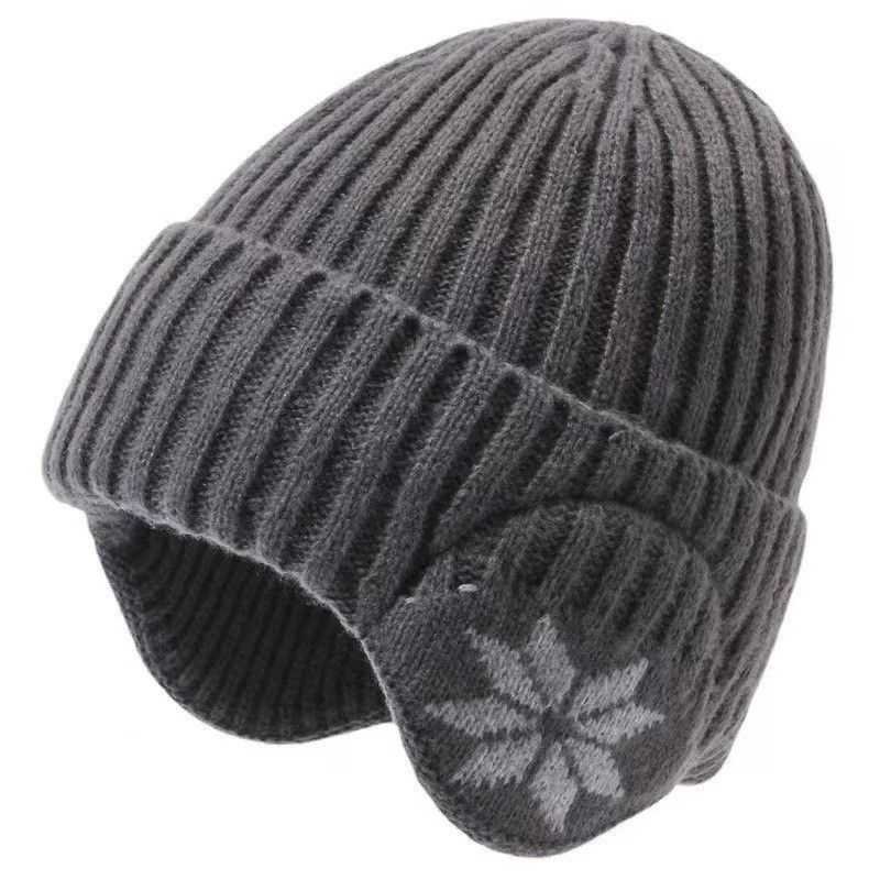 Winter Thick Fleece Lined Ear Protection Hat - Thermal Knit Beanie for Men Women - Warm Skull Cap for Cycling Outdoor Running - Dark Gray