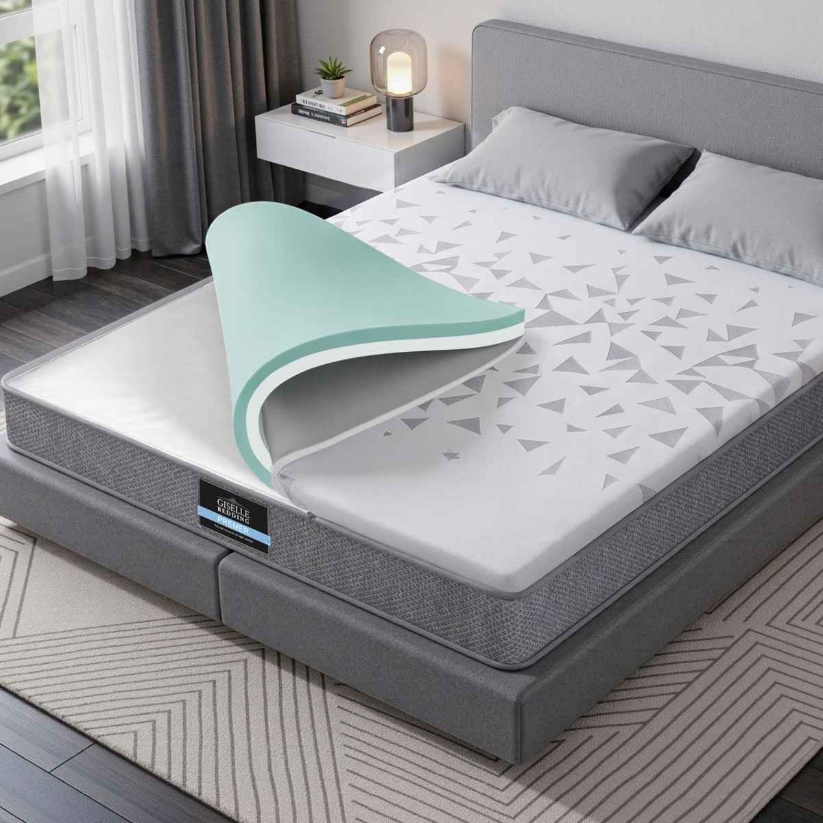 Giselle Bedding King Mattress 23cm Pocket Spring Mattress with Adjustable Firmness Reversible Foam Layer for Medium Firm & Firm Support Motion Isolation Bedroom Bed