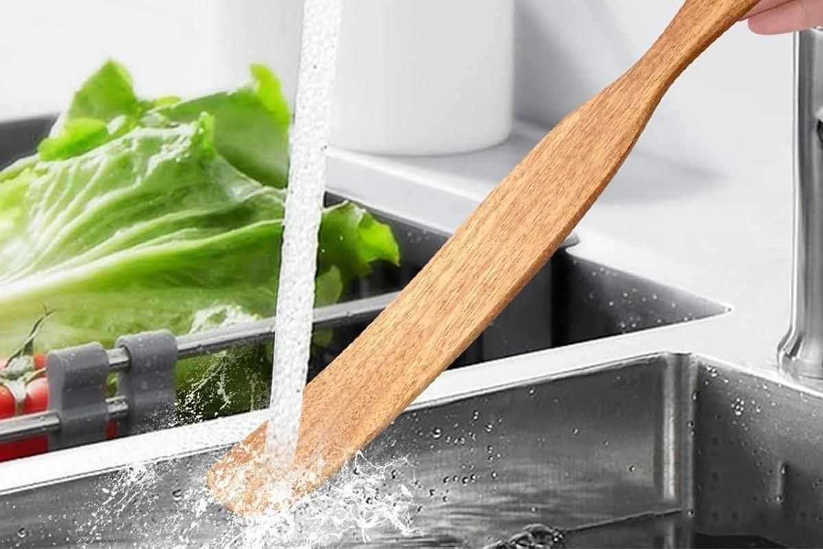 2 Pack Wooden Spatulas for Baking Mixing Sourdough and Cooking