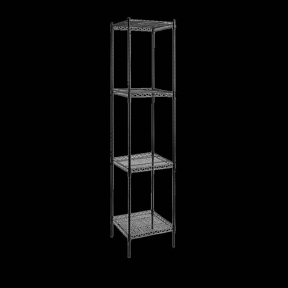 Modular Wire Storage 35x35cm Steel Shelving Black With Fixed Legs For Garage Warehouse Or Kitchen Organisation