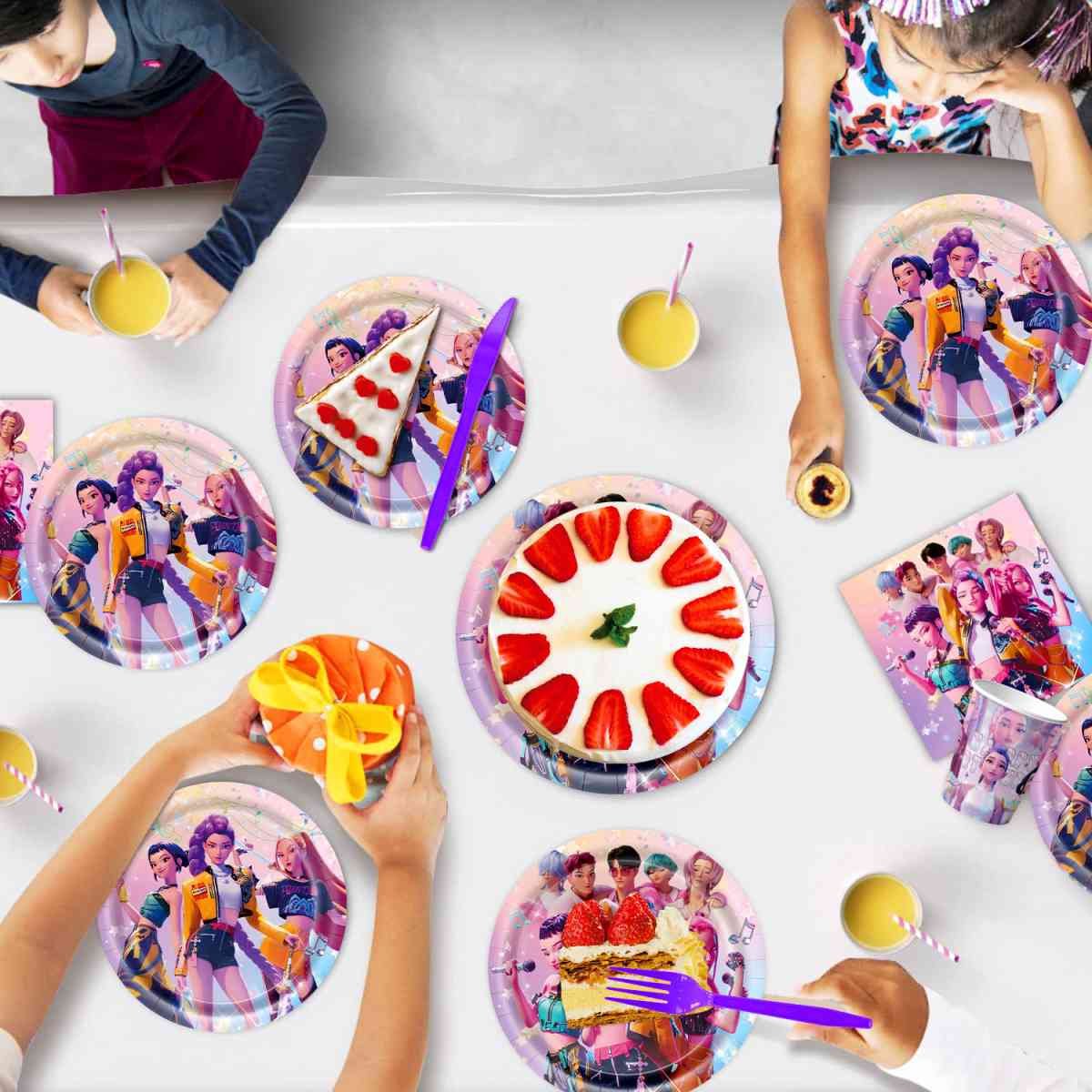 K-pop Demon Hunters Birthday Party Decorations Set - Banner, Cake Topper, Balloons for Kids Theme Celebration{EE} Style 4