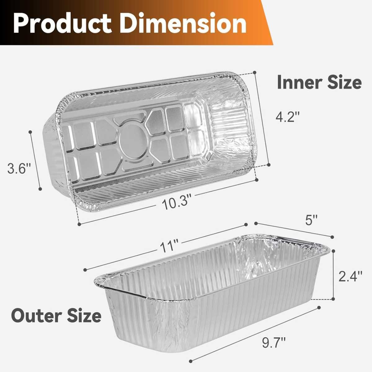 20-Pack Grill Drip Pans for Weber SmokeFire, Summit, Genesis Series, 11 x 5 Inch Disposable Aluminum Foil Grease Tray Liners