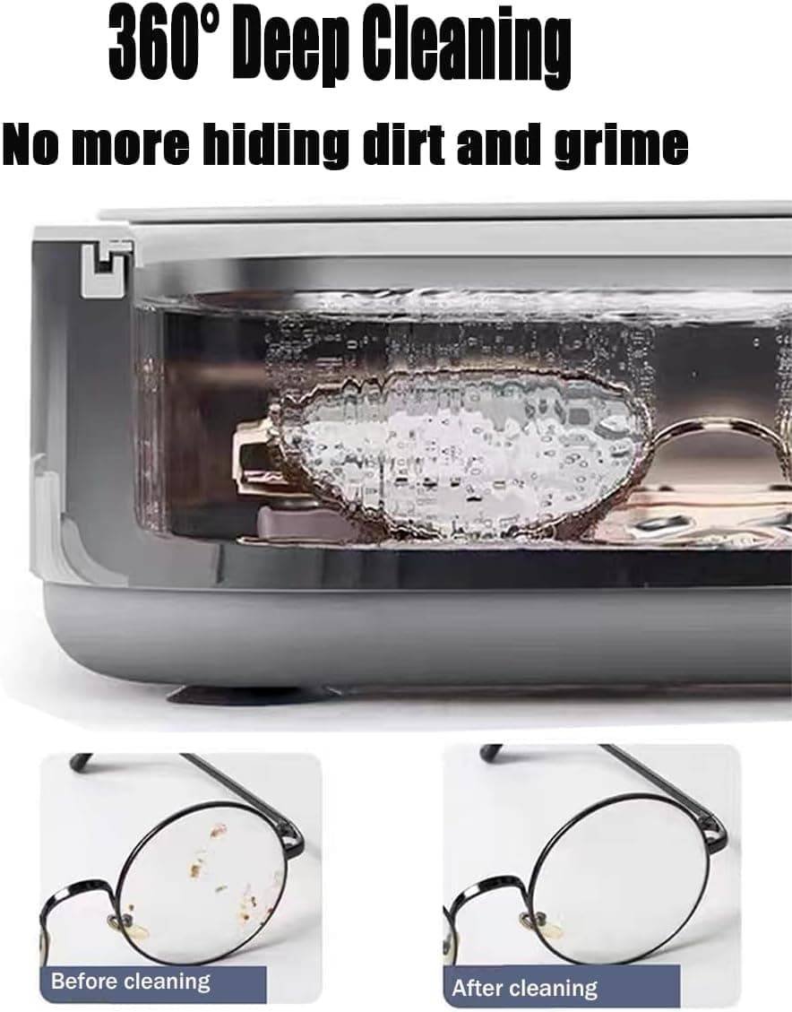 45000Hz Ultrasonic Cleaner with 3 Cleaning Modes for Glasses Jewelry Dentures, Pink