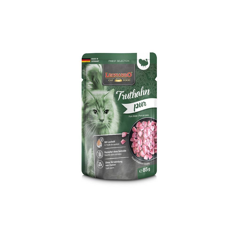 LEONARDO Finest Selection Pure Turkey Wet Cat Food 85gx16