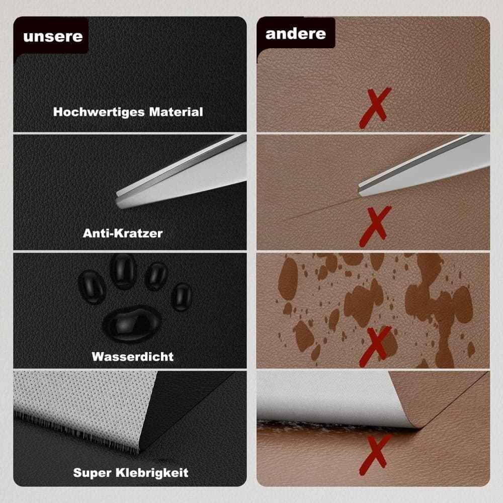 50 Self-Adhesive Repair Patches for Artificial Leather, 10x10cm, Yellow