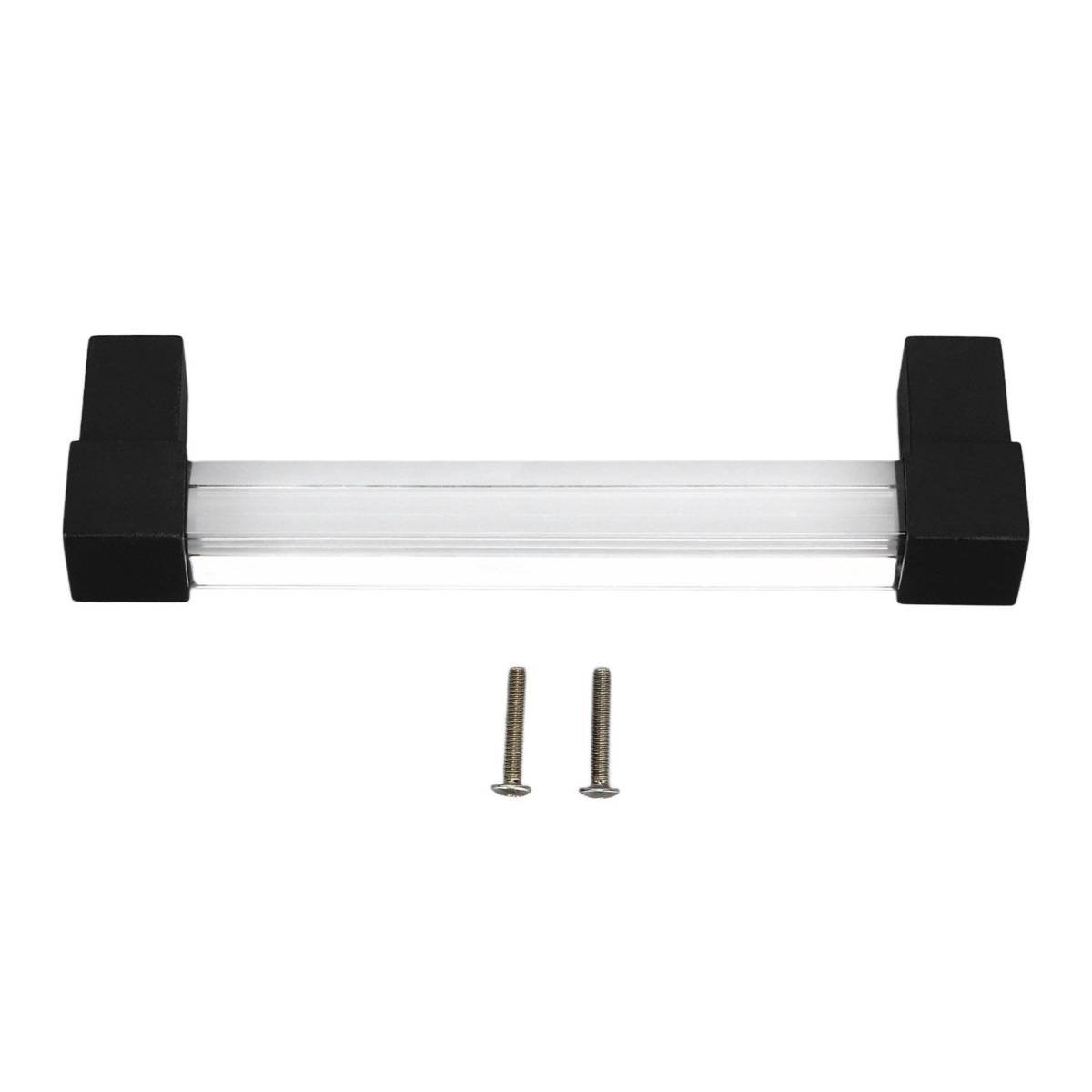 Acrylic Drawer Pulls Single Hole Crystal Cabinet Drawer Pulls for Kitchen Cabinets Dresser Cupboard Hole Spacing 128 Black