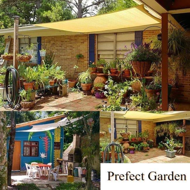 3m x 3m Waterproof UV-Protective Sun Sail for Garden Terrace Pool and Camping, 3X4M, Beige